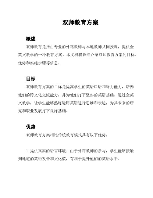 双师教育方案