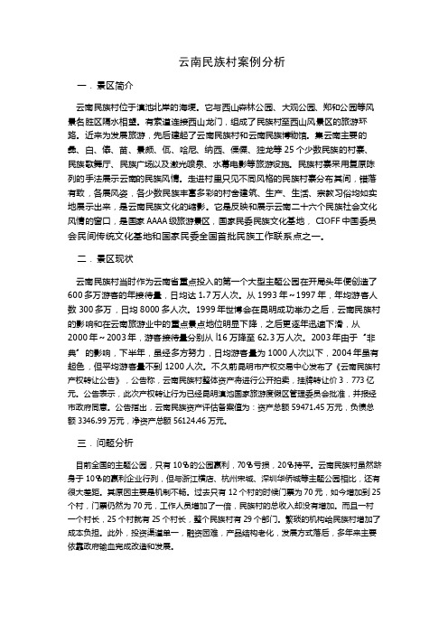 云南民族村案例分析