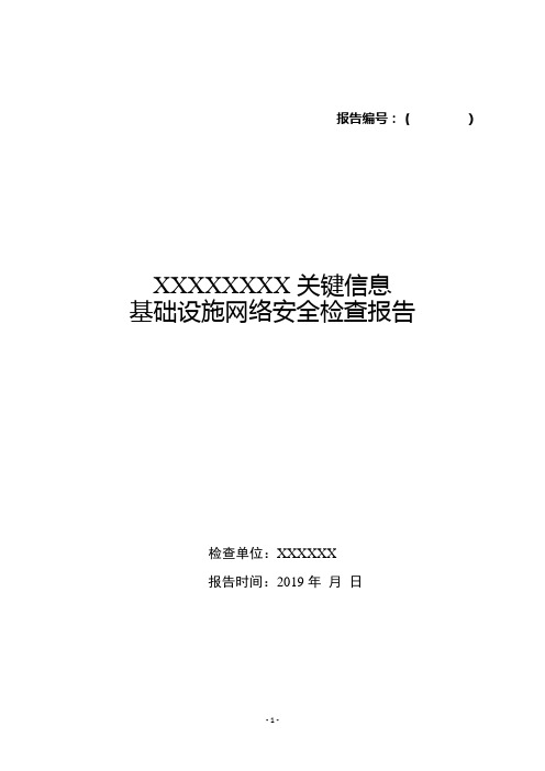 关键信息基础设施网络安全检查报告