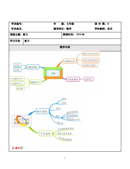 初中数学七年级寒假班讲义10、复习