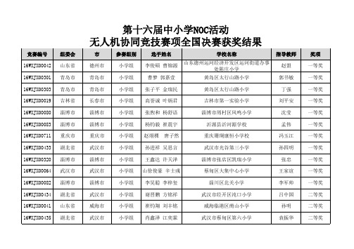 第十六届中小学NOC活动无人机协同竞技赛项全国决赛获奖