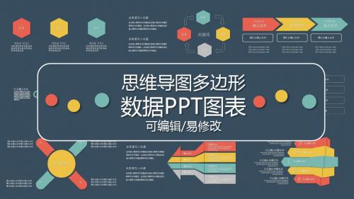 思维导图多边形数据ppt图表微粒体模板