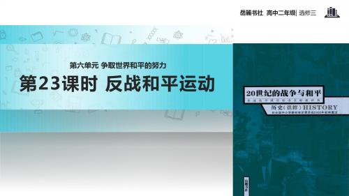 高中历史岳麓版选修三23【教学课件】《反战和平运动》