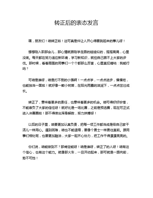 转正后的表态发言