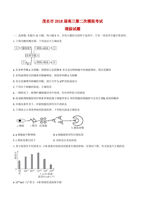 2018届广东省茂名市下学期第二次模拟考试理综试题