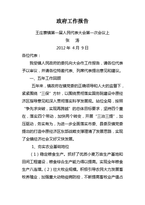 政府工作报告