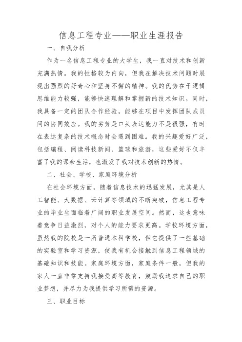 信息工程专业——职业生涯报告