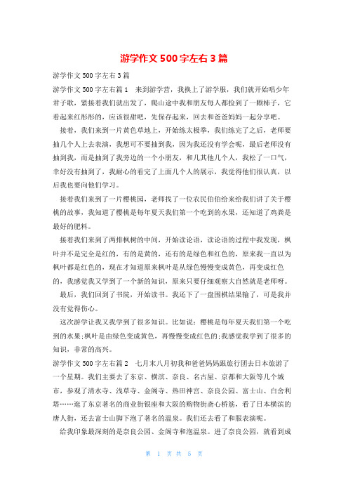 游学作文500字左右3篇