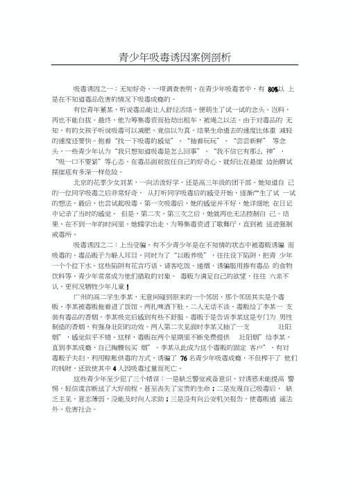 青少年吸毒诱因案例剖析word精品