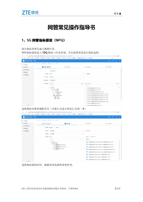 中兴5G网管常见操作指导书-GZ