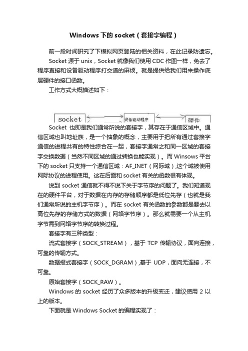 Windows下的socket（套接字编程）