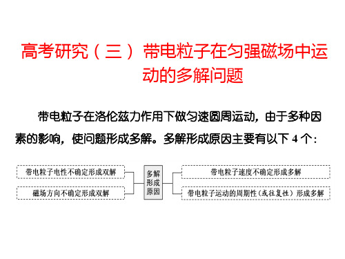 2018-2019学年高中一轮复习物理(人教版)：第九单元 高考研究(三)  带电粒子在匀强磁场中运动的多解问题