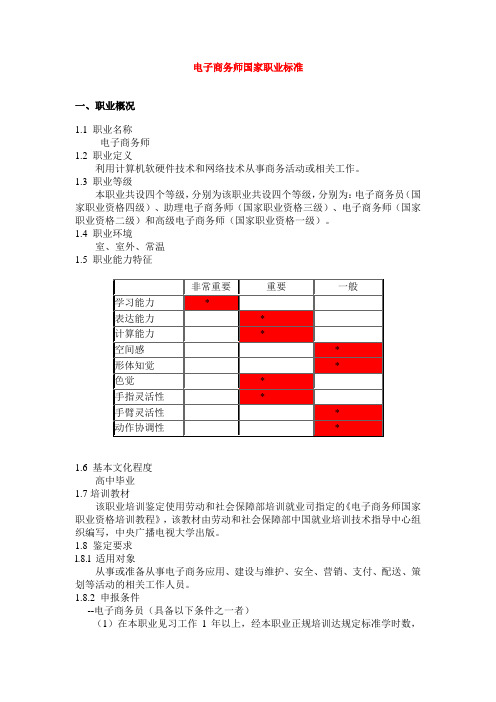 电子商务师国家职业标准