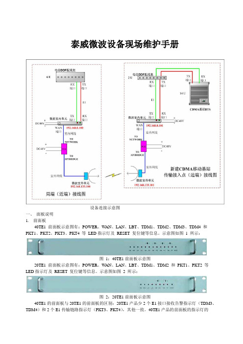 泰威微波设备现场维护手册