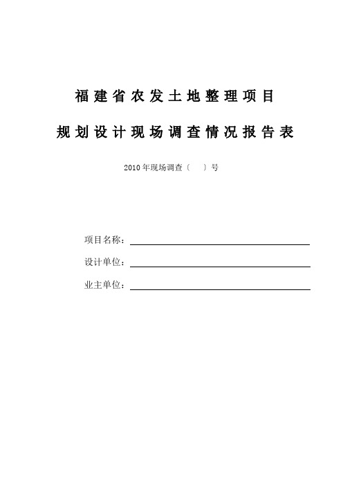 项目现场调查情况报告表