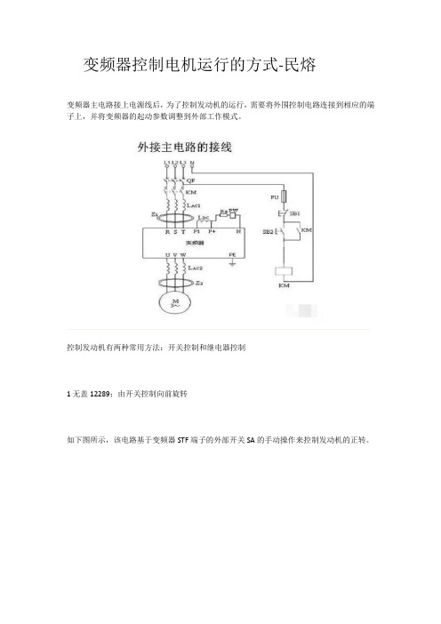 变频器控制电机运行的方式图文介绍-民熔