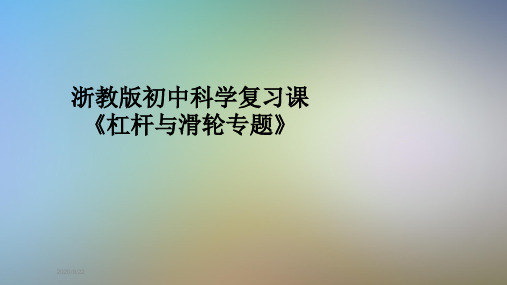 浙教版初中科学复习课《杠杆与滑轮专题》