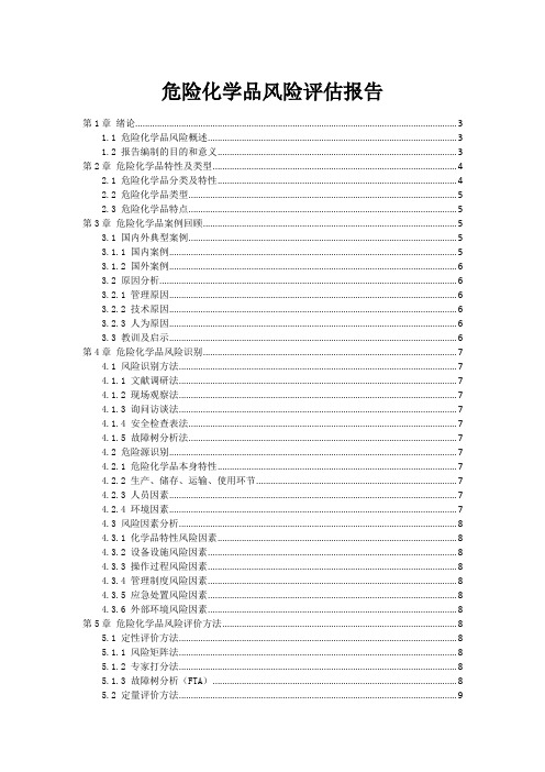 危险化学品风险评估报告范本1