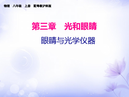 2018秋粤教沪科版八年级物理上册课件：3.7眼睛与光学仪器(共22张PPT)