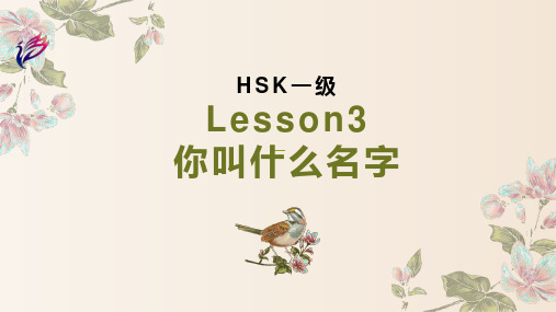 HSK1 Lesson3 你叫什么名字