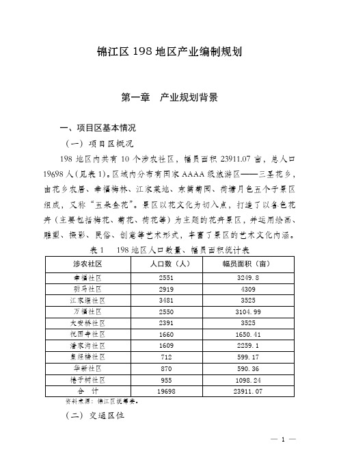 锦江区198地区产业编制规划