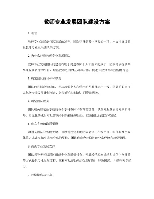 教师专业发展团队建设方案