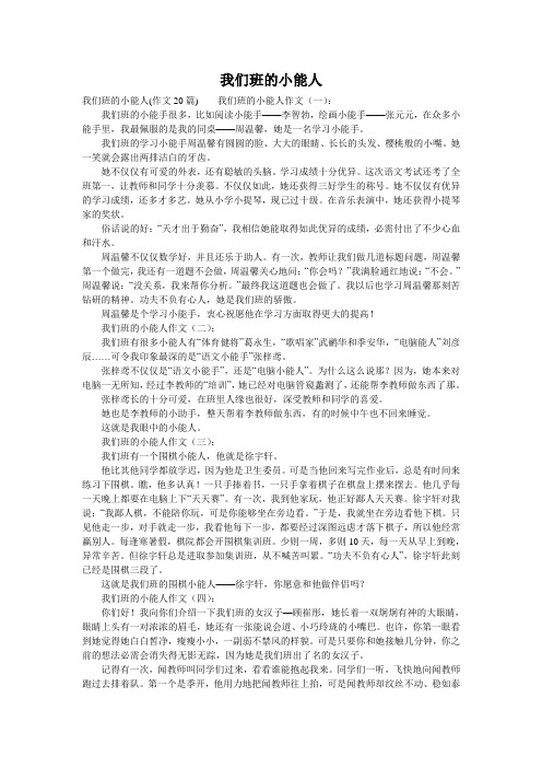 我们班的小能人