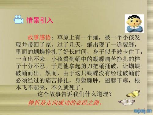 人教版七年级下册思品政治   挫折面前也从容(一)教学课件