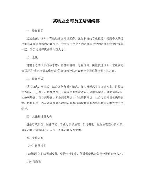 某物业公司员工培训纲要