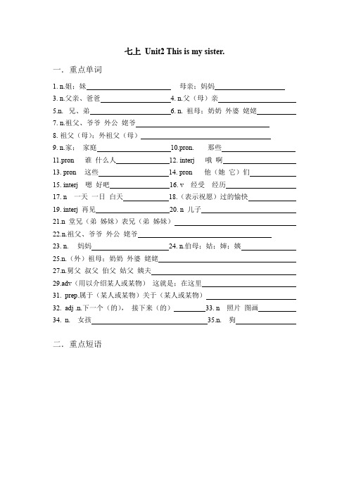 Unit2知识讲义人教版七年级上册英语(1)