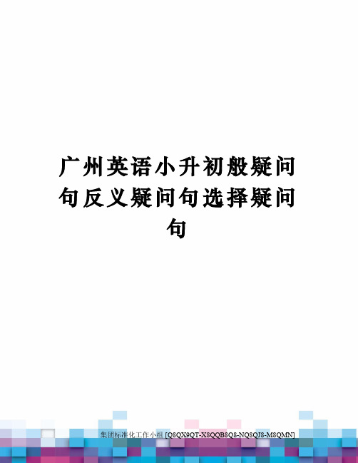 广州英语小升初般疑问句反义疑问句选择疑问句