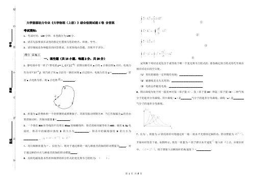 大学能源动力专业《大学物理(上册)》综合检测试题C卷 含答案