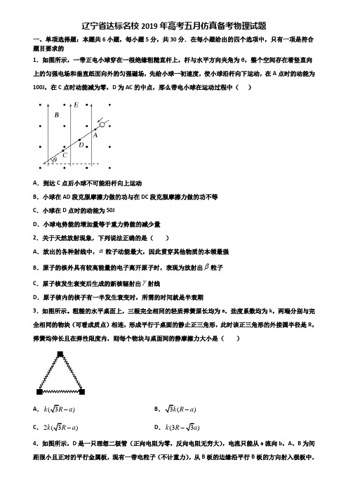 辽宁省达标名校2019年高考五月仿真备考物理试题含解析