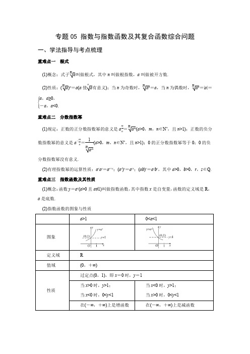 专题05 指数与指数函数及其复合函数题型归纳