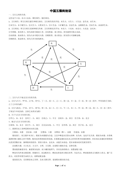 中国五德终始说