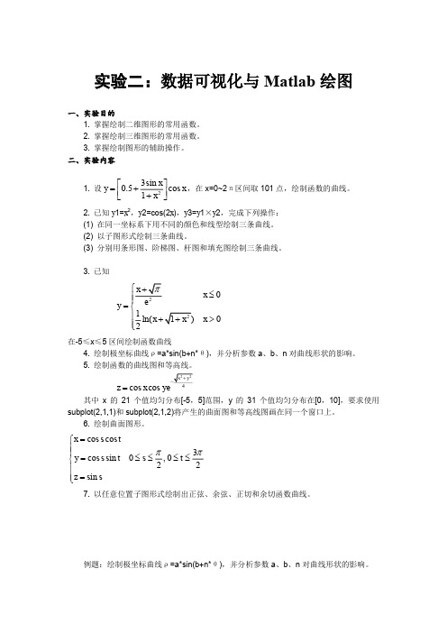 2实验二 数据可视化与Matlab绘图