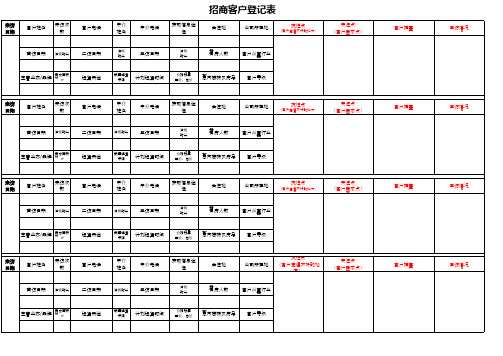 招商客户登记表