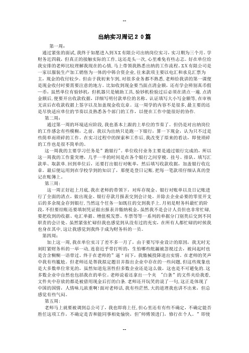 出纳实习周记20篇