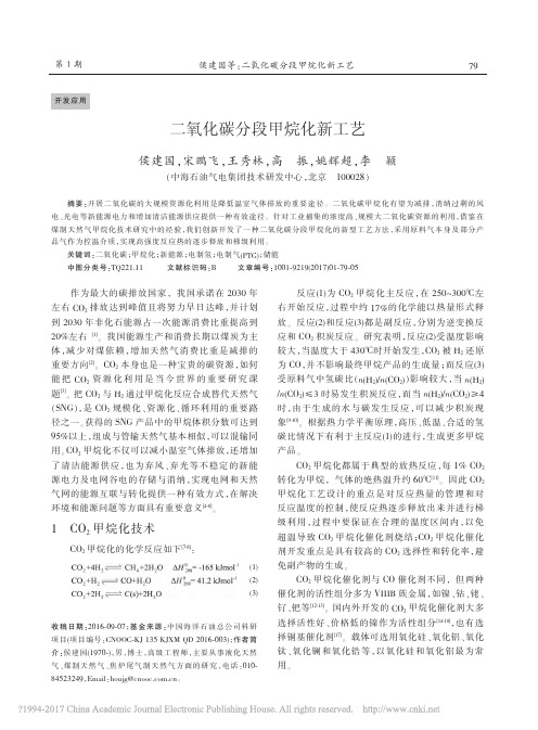 二氧化碳分段甲烷化新工艺_侯建国