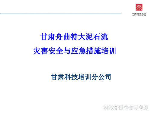 甘肃舟曲特大泥石流灾害安全与应急措施培训课件