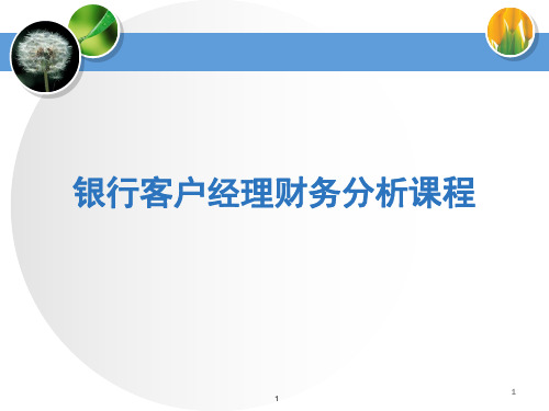 银行培训课件：银行客户经理财务分析课程