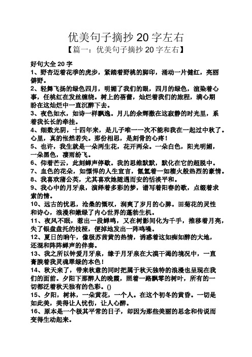 优美句子摘抄20字左右