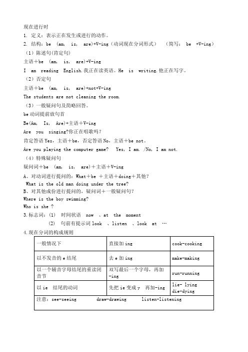 小学现在进行时笔记