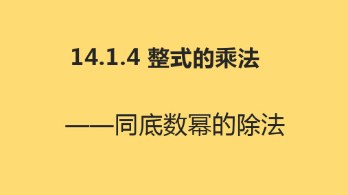 人教版八年级数学上册1.4整式的乘法同底数幂的除法课件