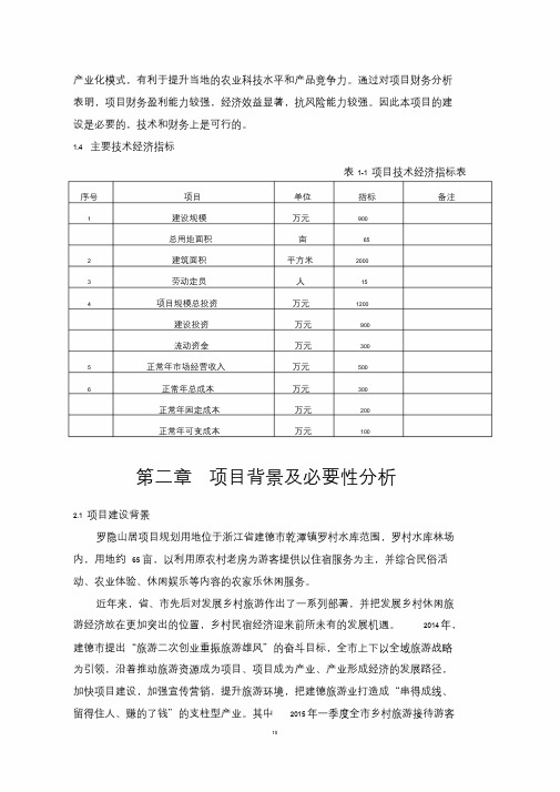 民宿项目可行性研究报告