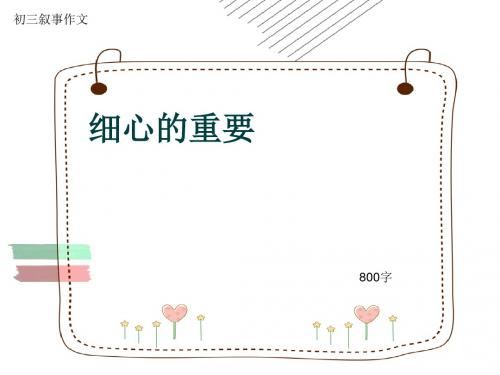 初三叙事作文《细心的重要》800字(共9页PPT)