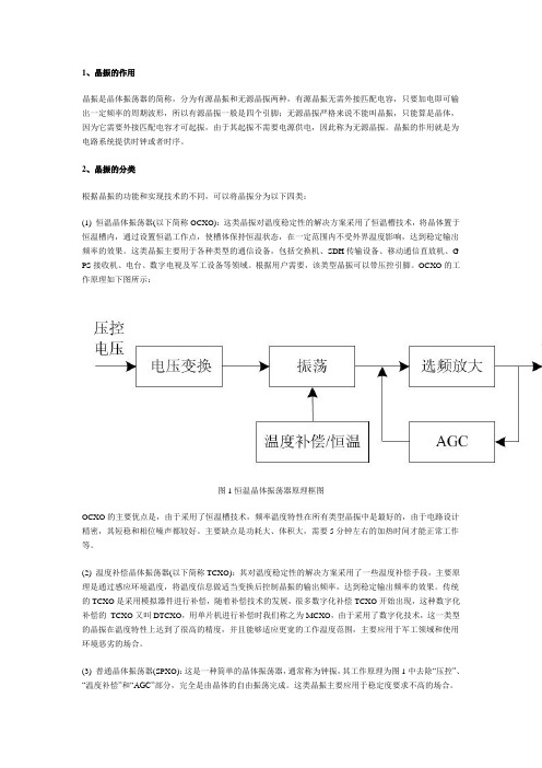 晶振作用分类