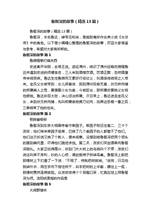 鲁智深的故事（精选13篇）