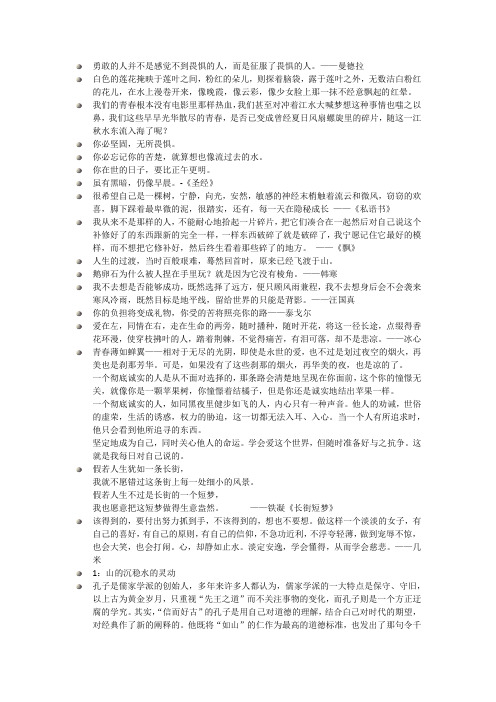 勇敢的人并不是感觉不到畏惧的人