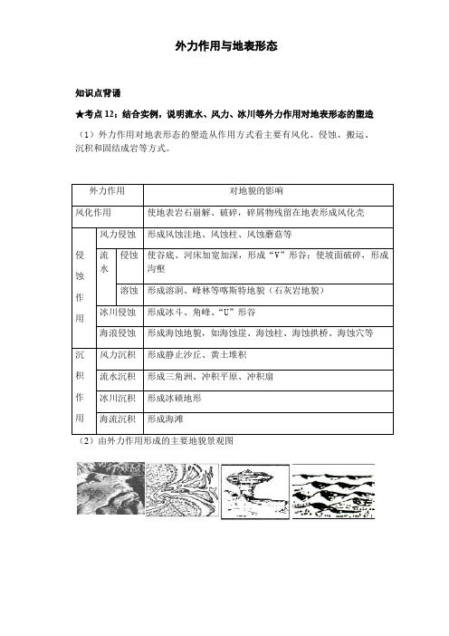 2020学考复习学案必修一外力作用和地表形态